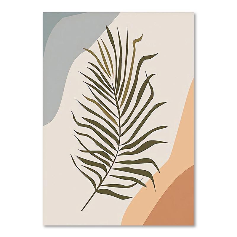 Абстрактные геометрические листья, линия, холст, картина в стиле бохо, современные постеры, настенная художественная печать, картина для спальни, гостиной, домашний декор
