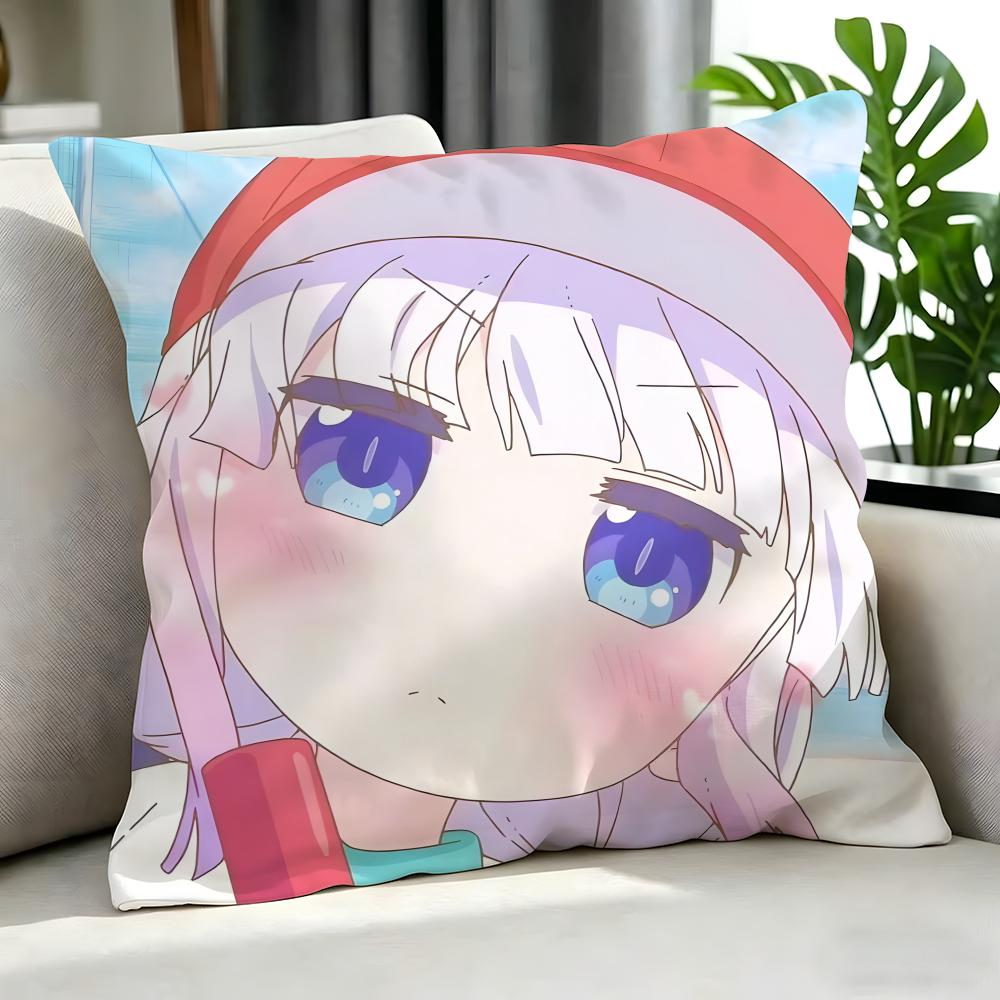 Anime Miss Kobayashi'S Dragon Maid Cushion Cover Cushion Cover Set 4Pcs 50X50 45X45 40X40 Pillowcase Decorative Sofa Home Decor