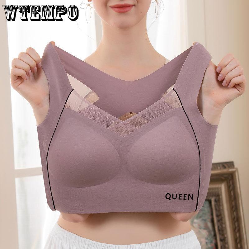 Women's Seamless Bra Beautiful Back Plus Size Bra Women's Gathering Bra No Steel Ring Sports Bra