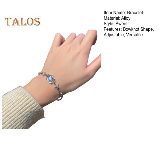 Женский браслет с блестящими кубическими цирконами в форме цветка, регулируемая длина, милый браслет, универсальный модный аксессуар