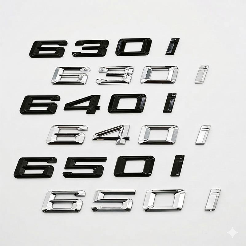 3D Gloss Black Chrome 630i 640i 650i Rear Trunk Emblem Letter Badge Sticker For BMW 6 Series E63 F06 F12 Car Styling Accessories