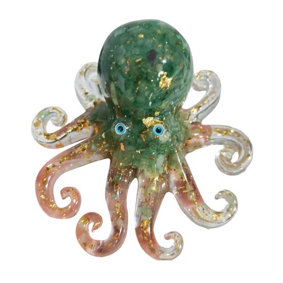Эпоксидная фигурка осьминога из искусственного хрусталя, исцеляющий натуральный камень, статуэтка осьминога, морское животное, украшение для рабочего стола