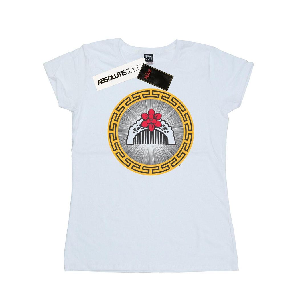 Disney Womens/Ladies Mulan Movie Flower Comb Cotton T-Shirt