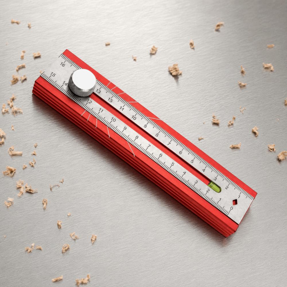 Adjustable Positioning Depth Measuring Ruler Multifunctional Level Ruler Woodworking