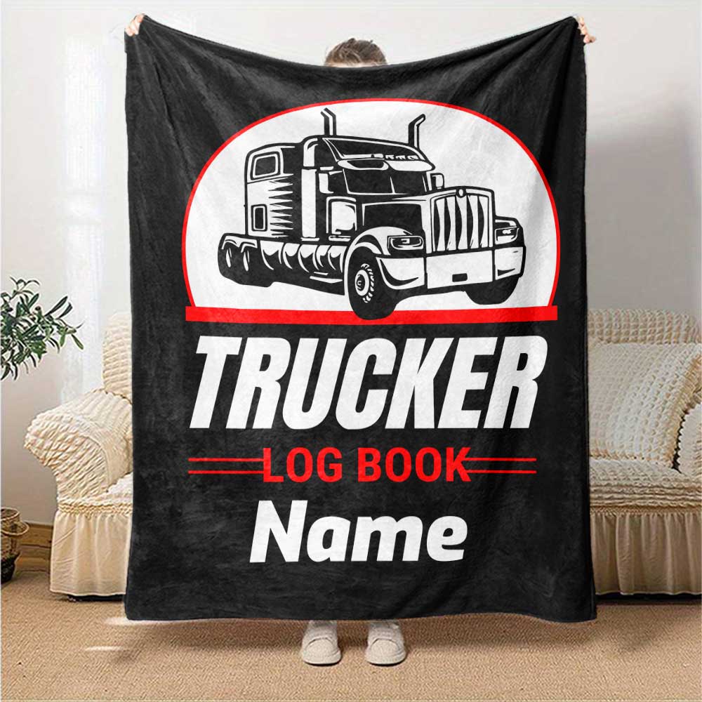 Truck Personalized Name Blanket Throw Personalized Blanket Soft Warm Cozy Throw For Bed Sofa Office Chair Livingroom Ideal for All Seasons