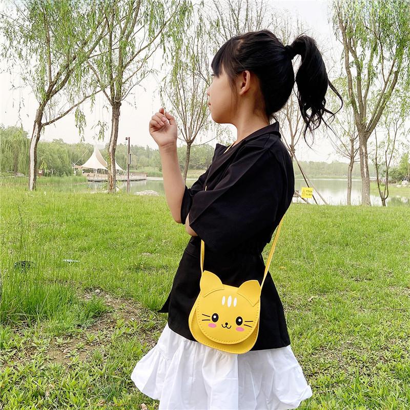 Shoulder Bag Cat Childrens Cartoon Animal Bag Zipper Design Made Of Material Pu