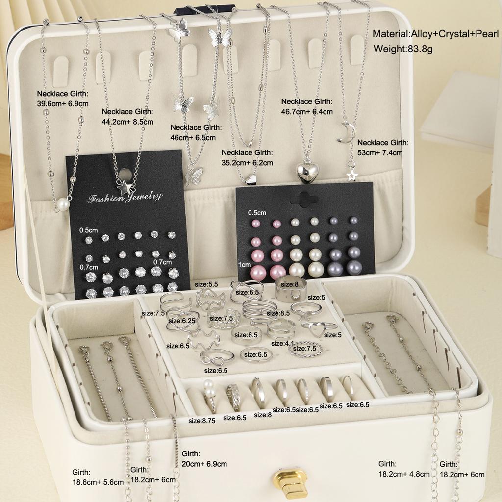 ЕСЛИ МЕНЯ 81 шт. Винтажные элегантные серьги-подвески с имитацией циркона в виде бабочек, кольцо, ожерелье, браслет для женщин, набор украшений для повседневной носки