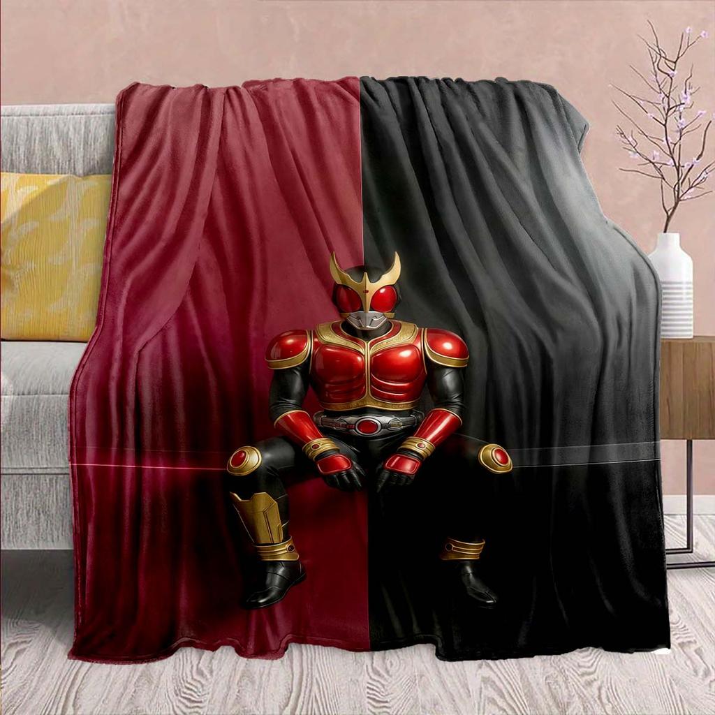 Фланелевое одеяло Kamen Rider – Мягкое, теплое, идеально подходит для диванов, постельного белья, кемпинга, путешествий, офиса и домашнего декора – QJY
