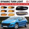 2Pieces  For Peugeot 308 3008 5008 RCZ Citroen C4 C3 DS3 C4 DS4 C5 LED Dynamic Turn Signal Side Marker Light Sequential Blinker