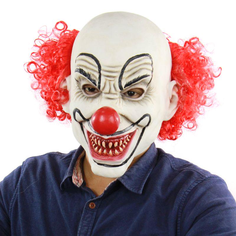 Home Decor Of Halloween Horror Zombie Clown Mask Red Hair Joker Masks Masquerade Party Costume