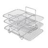 Air Fryer Rack 3 Layers Stackable Dehydrator Racks Stainless Steel Grill Tray Air Fryer Accessories for Baking Roasting