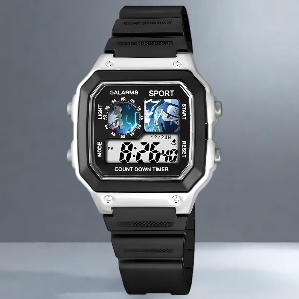 Наруто, Какаши Саске, Аниме Куб, Водонепроницаемые Студенческие Спортивные Электронные Часы, Будильник, Ночник