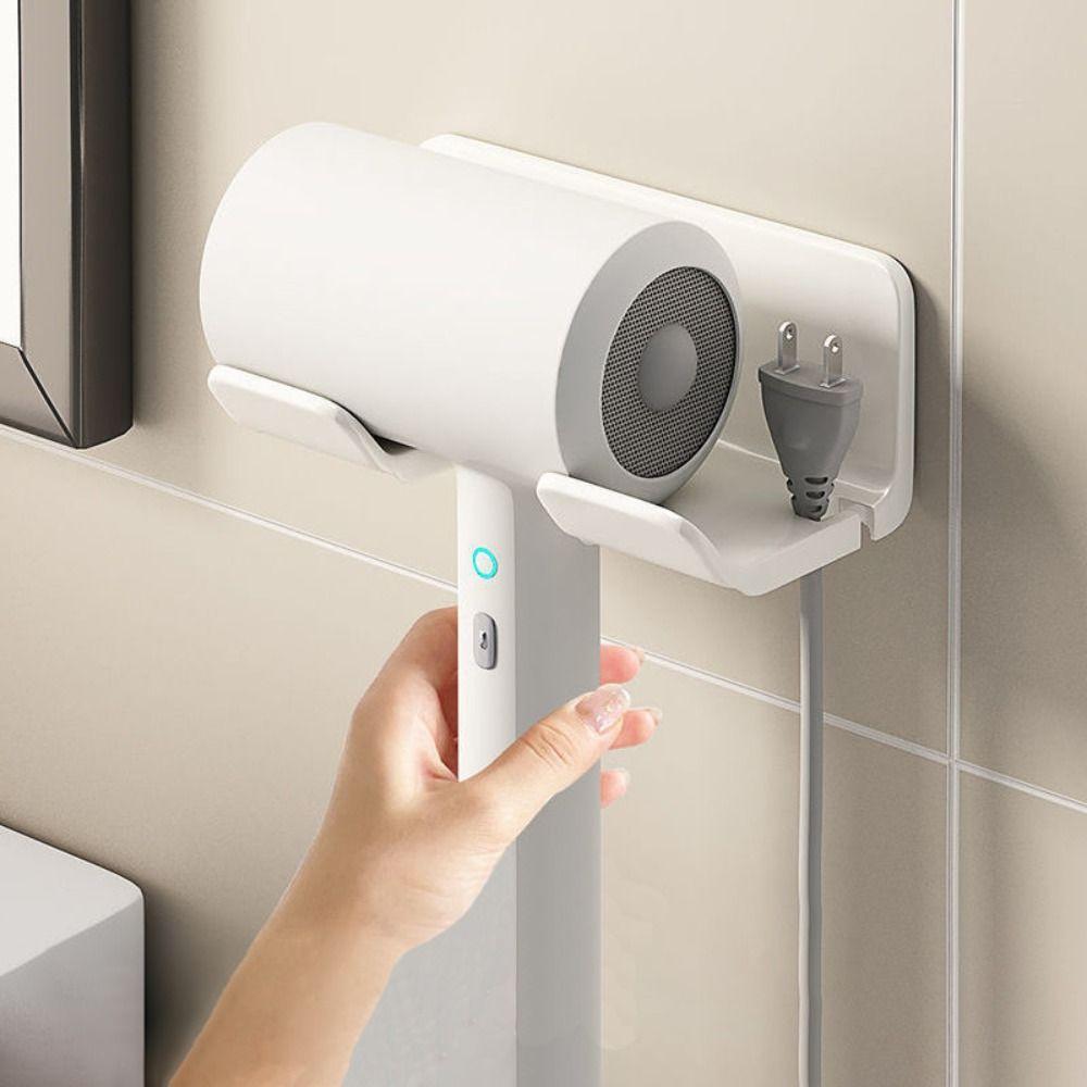 Wall Mounted Dryer Hair Stand Bathroom Organizer Self Adhesive Shelves  Bathroom Accessories