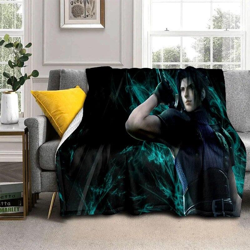 3D Final Fantasy Game Gamer FF14 HD Blanket,Soft Throw Blanket for Home Bedroom Bed Sofa Picnic Travel Office Cover Blanket Kids