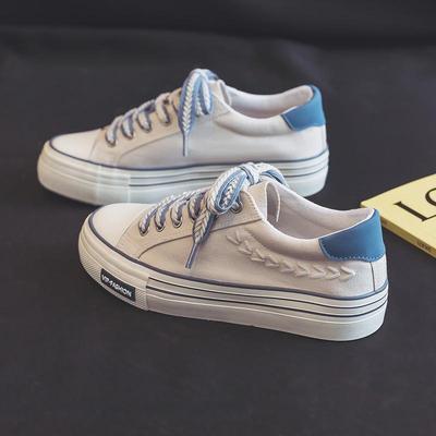 Женские весенние парусиновые туфли, толстая подошва, увеличивающие рост, ретро-дизайн с пшеничными колосками, низкий верх в студенческом стиле (Модель HD-102)