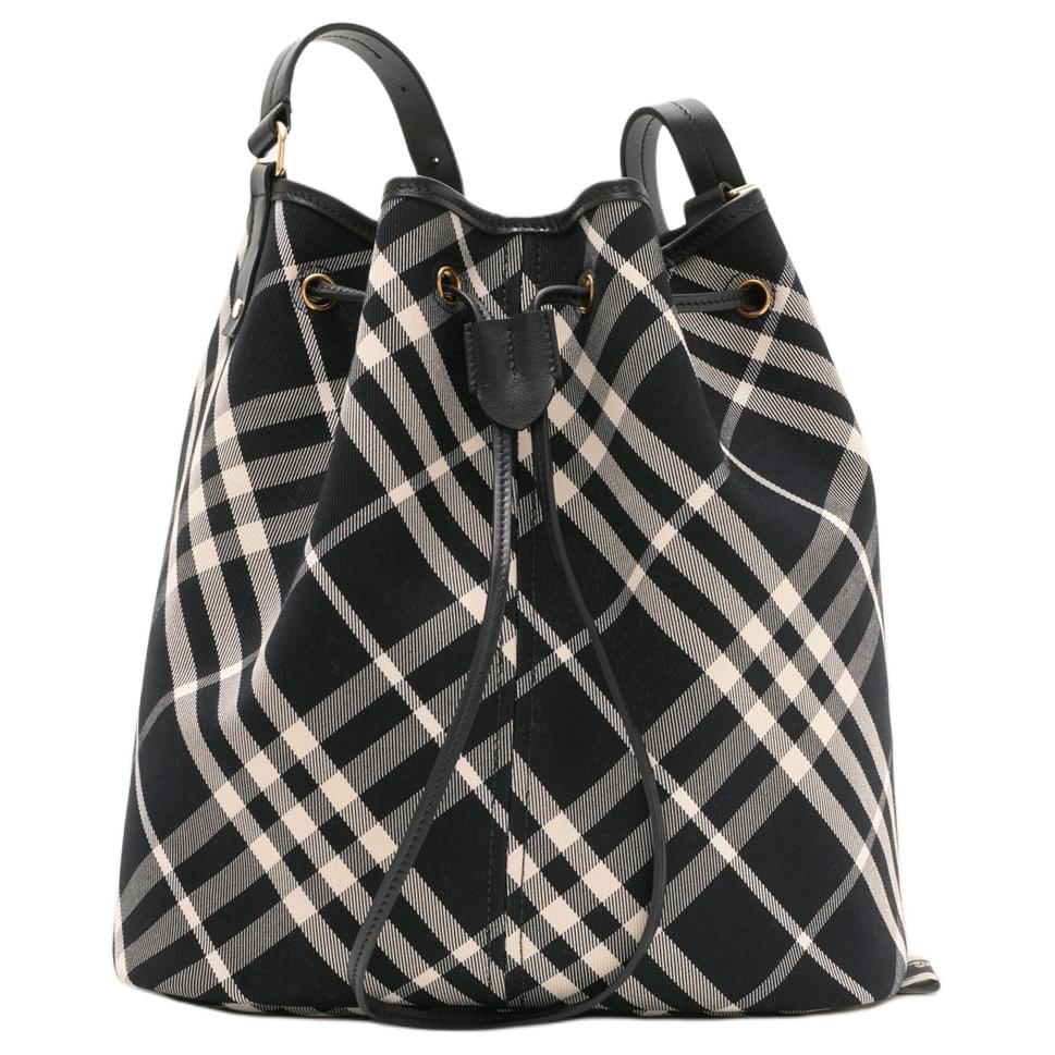 Burberry Check Drawstring Bucket Bag Large Shoulder Tote for Women Daily Use 80938711