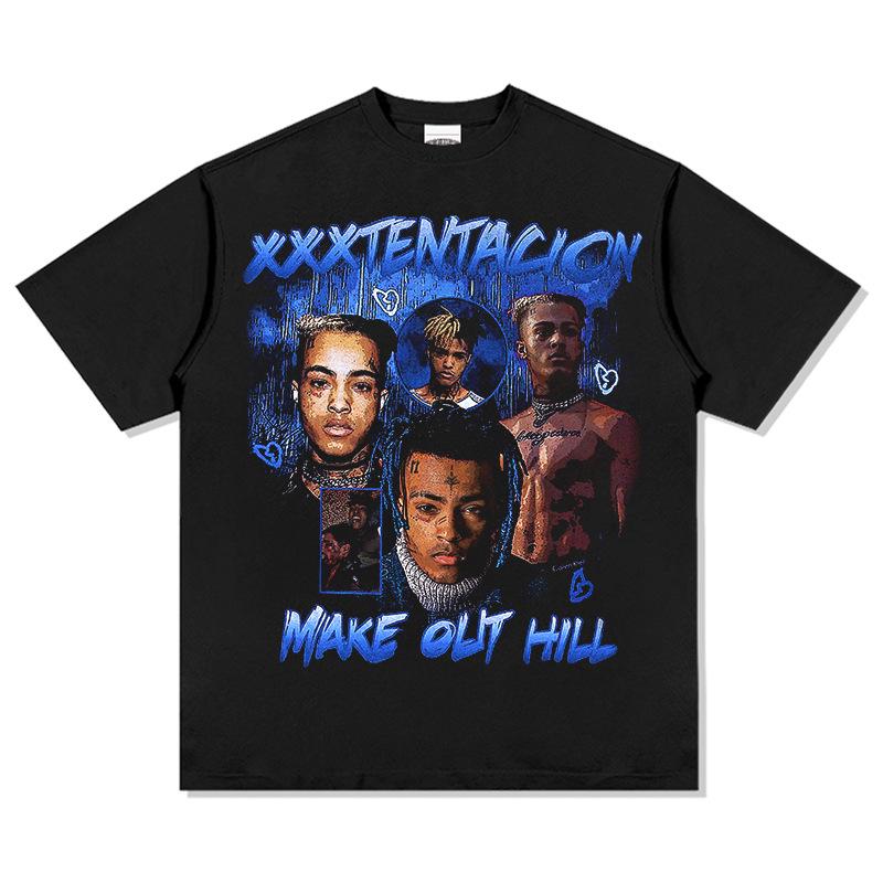 Винтажная тяжелая хип-хоп футболка XXXTentacion – Европейский и Американский стритвир