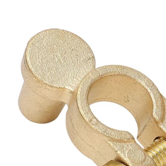 1 пара латунных зажимов для аккумулятора, профессиональные разъемы для положительной и отрицательной клемм, зажимы для автомобильного аккумулятора, устойчивые к ржавчине, высокая проводимость, простые соединители для аккумулятора