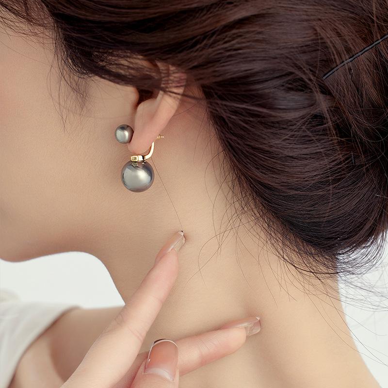 Легкие роскошные высококачественные жемчужные серьги женские уникальные серьги нишевого дизайна интернет знаменитости темперамент задние подвесные универсальные серьги