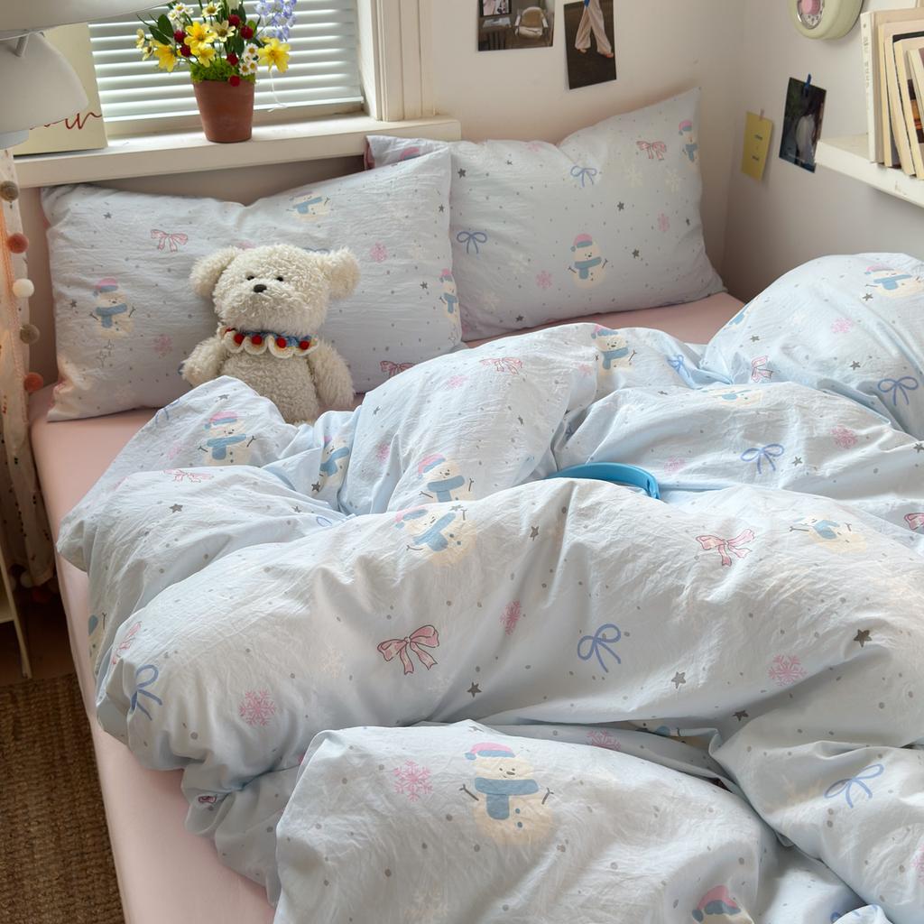 Bedding, Cotton, Pure Cotton Thickened Simple Quilt Cover, Bed Sheet Quilt Cover, Bed Hat, Student Dormitory
