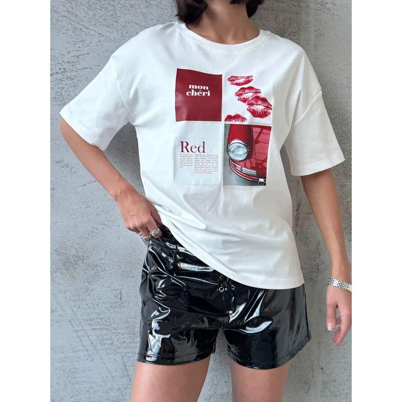 Loose Printed T-shirt Fashion Style New Arrival Fashion Print Short Sleeve Cotton T-shirt Loose All-Matching Top