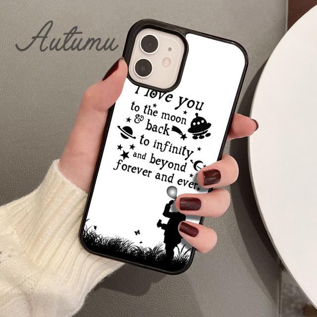 Чехол для телефона «Я люблю тебя до Луны и обратно» для iPhone 11 12 13 14 Pro Max mini XR XS SE 2020 7 8 Plus Galaxy S21 S22