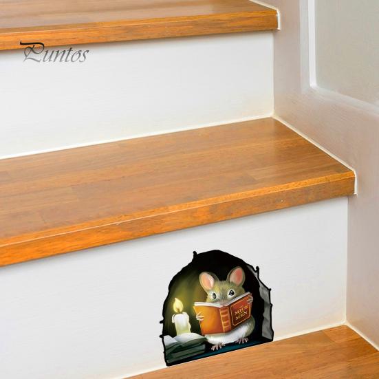 2025 Рождественская Наклейка на стену с отверстием для мыши, настенная 3D-наклейка с изображением мыши, забавная очаровательная настенная угловая наклейка для детской комнаты, рождественский декор для детской комнаты