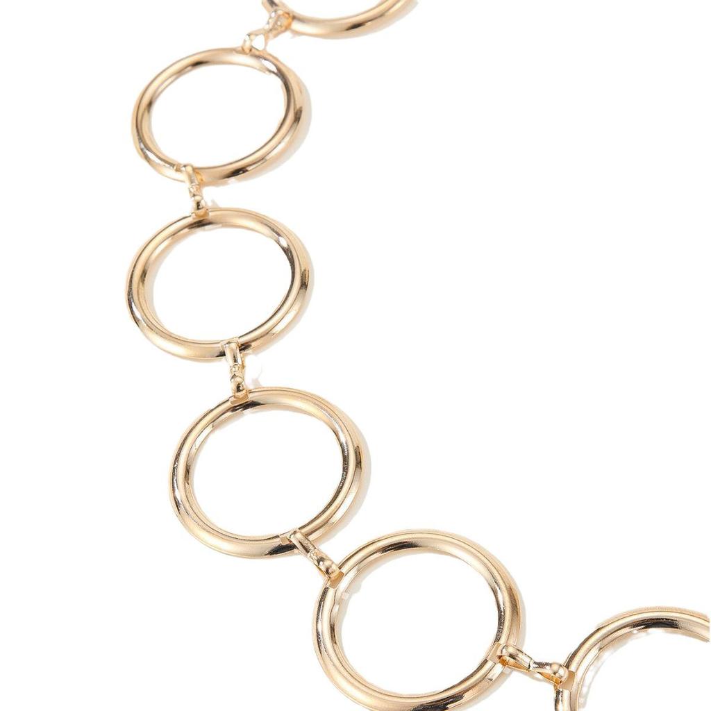 Европейское и американское универсальное платье с цепочкой на талии и высококлассными металлическими кольцами - элегантный женский аксессуар