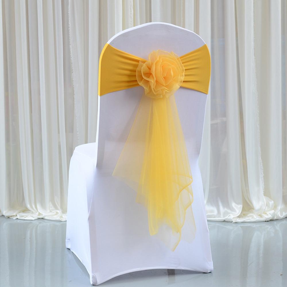 Stretch Chair Bow Tie Ready Made Spandex Stretch Cover Elegant Chair Sashes Banquet Setting
