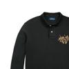 Polo Ralph Lauren однотонная рубашка поло с вышитым логотипом Three Pony Slim Fit с длинным рукавом для мужчин, черные MNPOKNI16823387-001