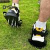 Обувь для аэрации газона Двухслойная обувь для аэрации с регулируемыми ремнями Пружинная основа Стальные шипы Обувь для ухода за газоном
