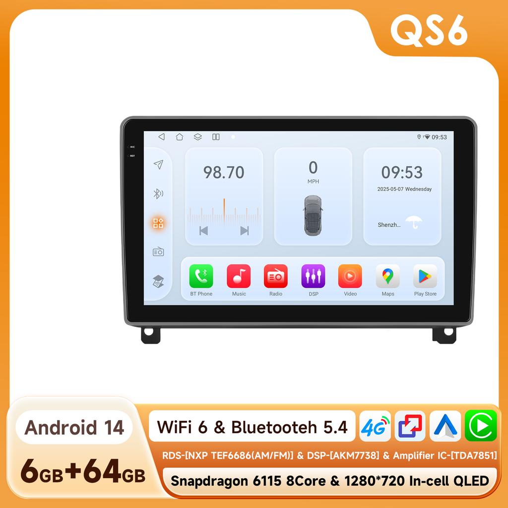 OSSURET 6115 Car Radio Android for Peugeot 407 CC SW 407CC 2004-2011 Carplay Car Multimedia Player Intelligent Autoradio GPS