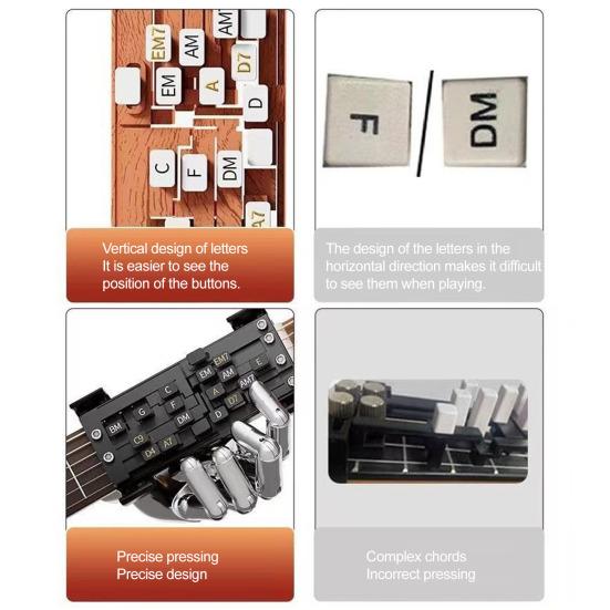 Приспособление для зажима аккордов гитары для начинающих, для гитаристов с артритом, помощник для аккордов гитары, тренажер, портативный клип-он для акустической и электрогитары, инструменты для обучения