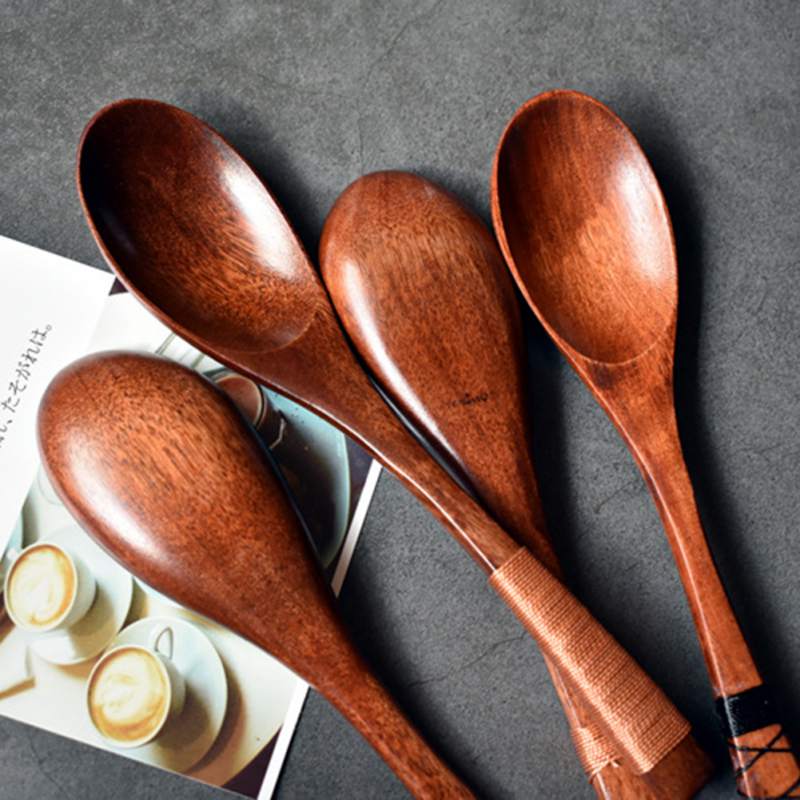 Деревянная посуда Ложка для арахиса Винтажный стиль Суповая ложка Натуральная деревянная большая ложка для риса