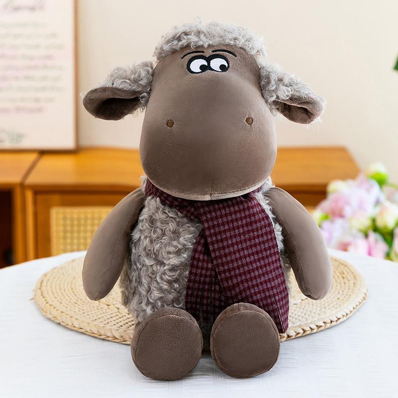 Creative Plush Sheep Pillow Toy With Long Faux Fur For Kids Bed Decor Gift
