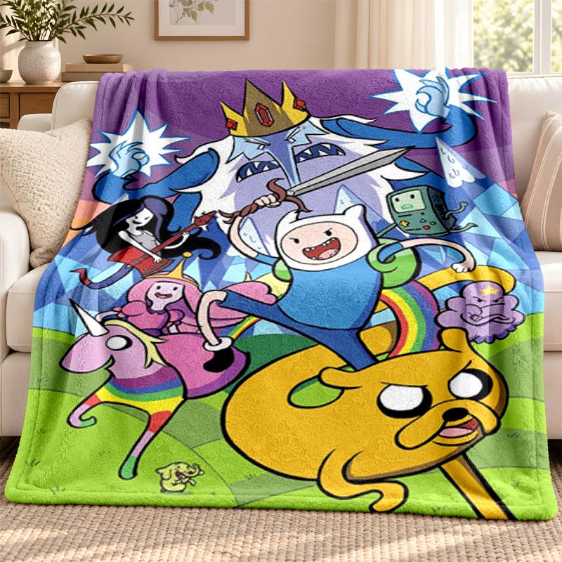 Adventure Time blanket Flannel Blanket Soft Cozy Plush Throw for Sofa Bed Lightweight Home Decoration Outdoor camping