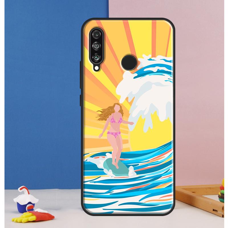 Искусство серфинга Девушка-серфер Для Huawei Nova 12s 12i 11i 5T Y90 Y70 Y60 Y61 Y91 Y72 9 10 SE P60 Pro P20 P30 P40 Lite Чехол