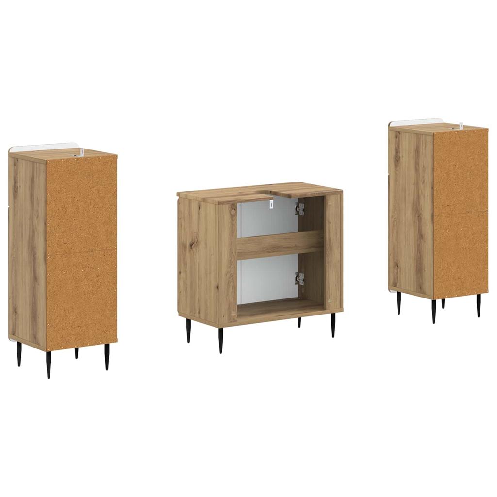 3 Piece Bathroom Cabinet System ZWOLLE Artisan Oak