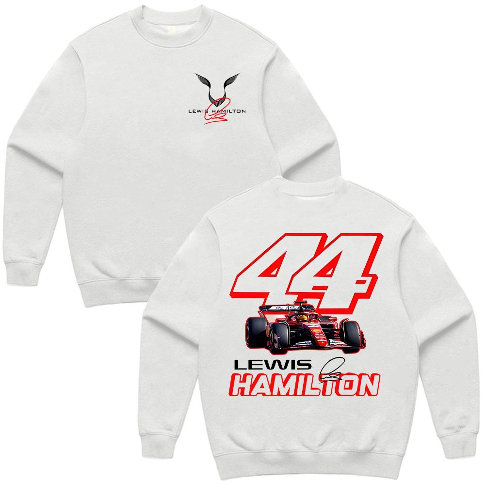 Футболка с круглым вырезом Lewis Hamilton Racing 44 Унисекс Модная Толстовка с длинным рукавом Хай-стрит Спортивный костюм Повседневный Пуловер