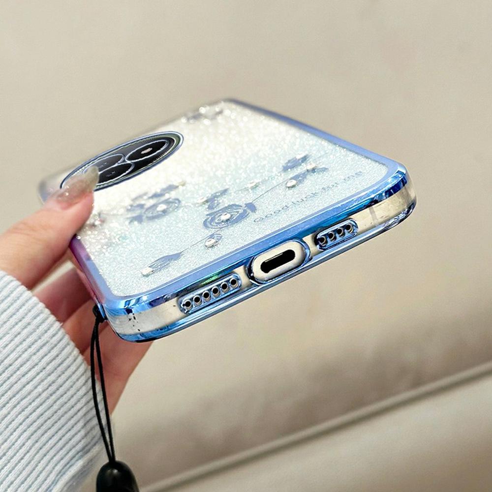 For Xiaomi Redmi K80 Ultra 5G Case Flower Pattern TPU Gradient Phone Cover with Lanyards