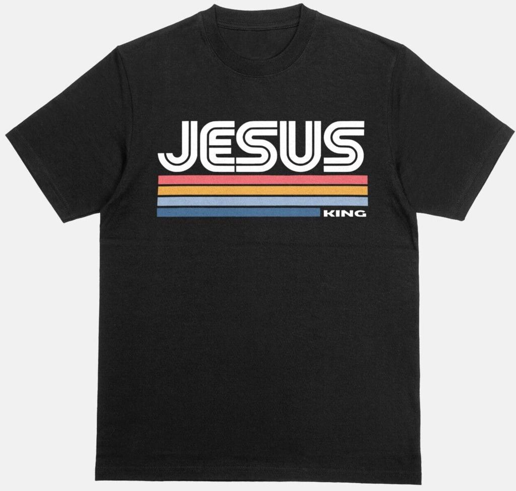Unisex shirt Cotton Oversize Large Size New Jesus the King Retro Softstyle Jesus Christ Christian Religious