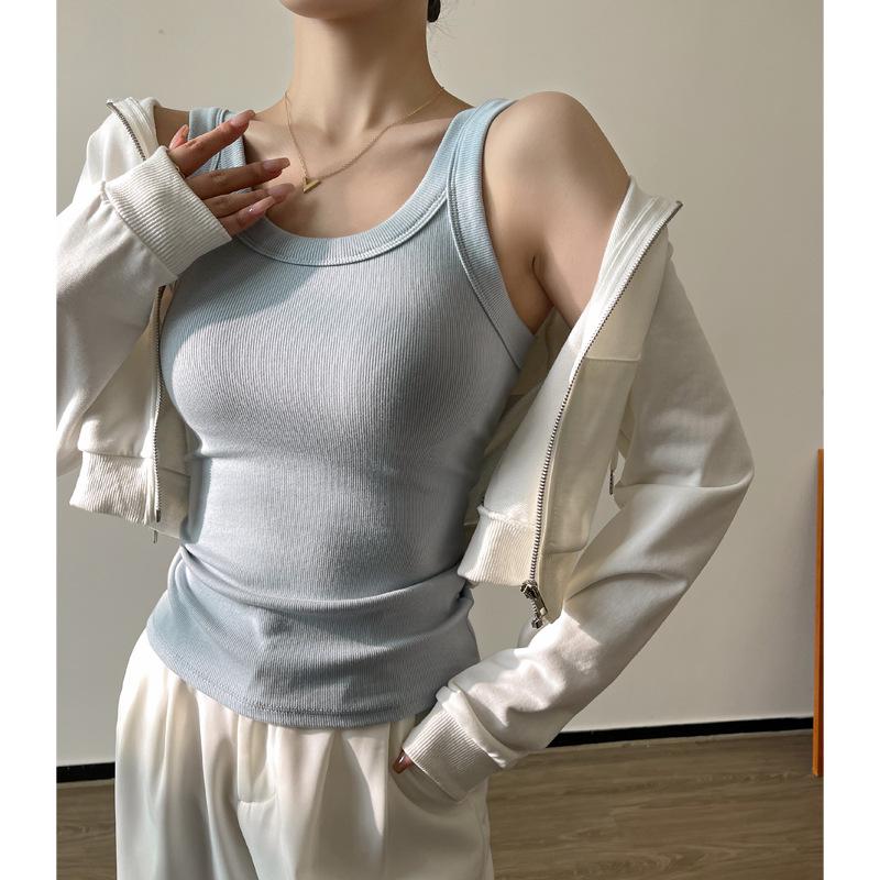 Женский пикантный рубчатый модальный топ-майка - Весенне-осенняя многослойная майка