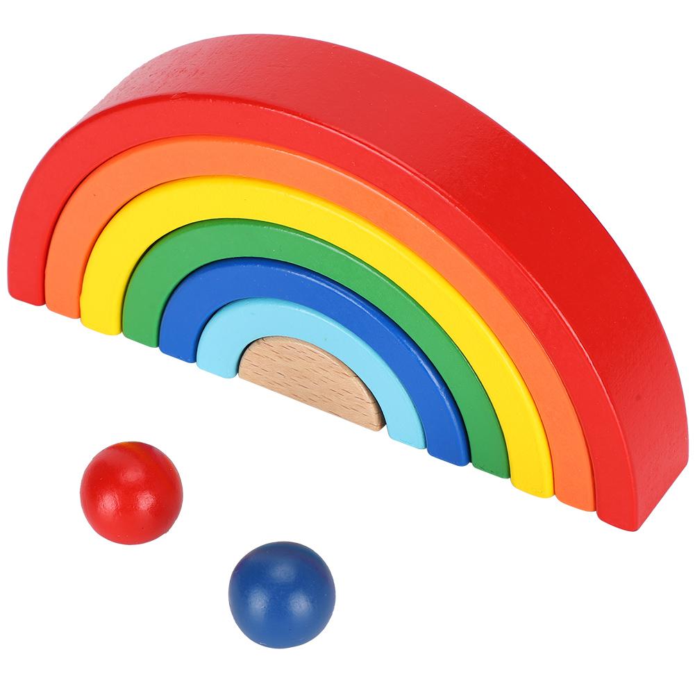 Wooden Semicircular Building Blocks Kids Puzzle