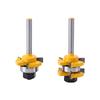 2pcs Set Shank Matched Tongue & Groove Router Bit 34in Stock 14in Shank 3 Teeth Tshape Wood