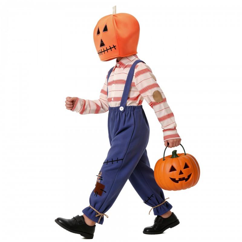 Halloween Kids Adult Matching Costume Set Striped Top Suspender Pants With Hat Family Party Performance
