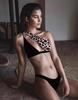 Новинка 2024 года, леопардовый лоскутный купальник на одно плечо с вырезами, пляжная одежда, бикини, женские стринги Biqunis, сексуальный купальник, летний купальный костюм, бразильский