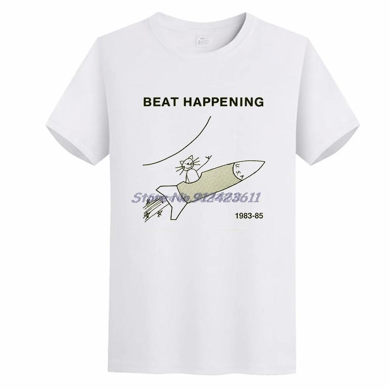 Beat Happing Indie Rock Cat And Rocket Fashion Graphic T Shirts Summer Tees Tops Cotton New Shirts And TShirts Mens Clothes