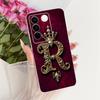 Прозрачный Чехол Для Vivo S16 V2244A Для Vivo S16 Pro V2245A Чехол Роскошная Корона Буквы A-Z 2D Плоский Узор Мягкий Корпус Телефона
