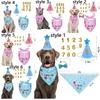 Cute Pet Birthday Caps Adjustable Cat Triangle Scarf Dog Dress Up Dog Birthday Bib  for Dogs Cats