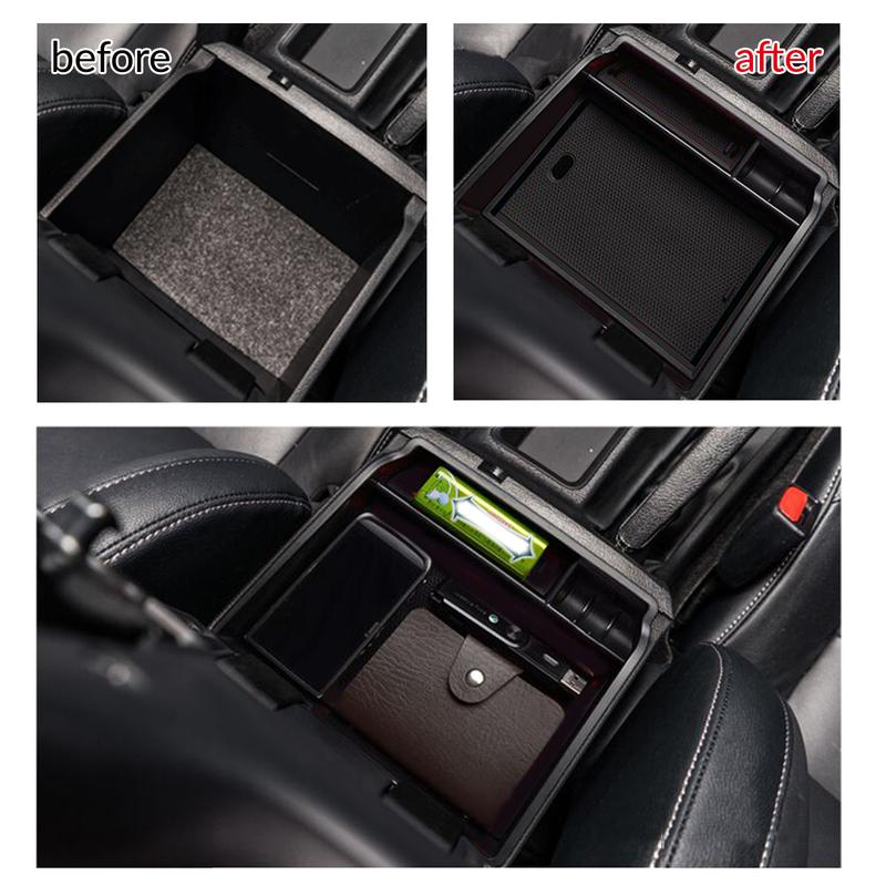Central Armrest Storage Box Center Console Organizer Tray Pallet Holder For Toyota Hilux 2015 2016 2017 2018 - 2024